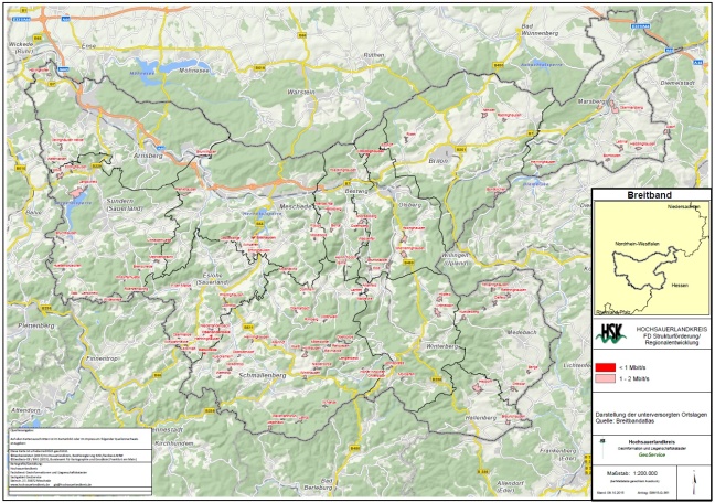 Markterkundung für die restlichen 101 unterversorgten Gebiete im Hochsauerlandkreis gestartet.